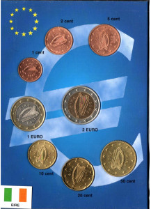 IRLANDA Serie completa 8 monete con date miste